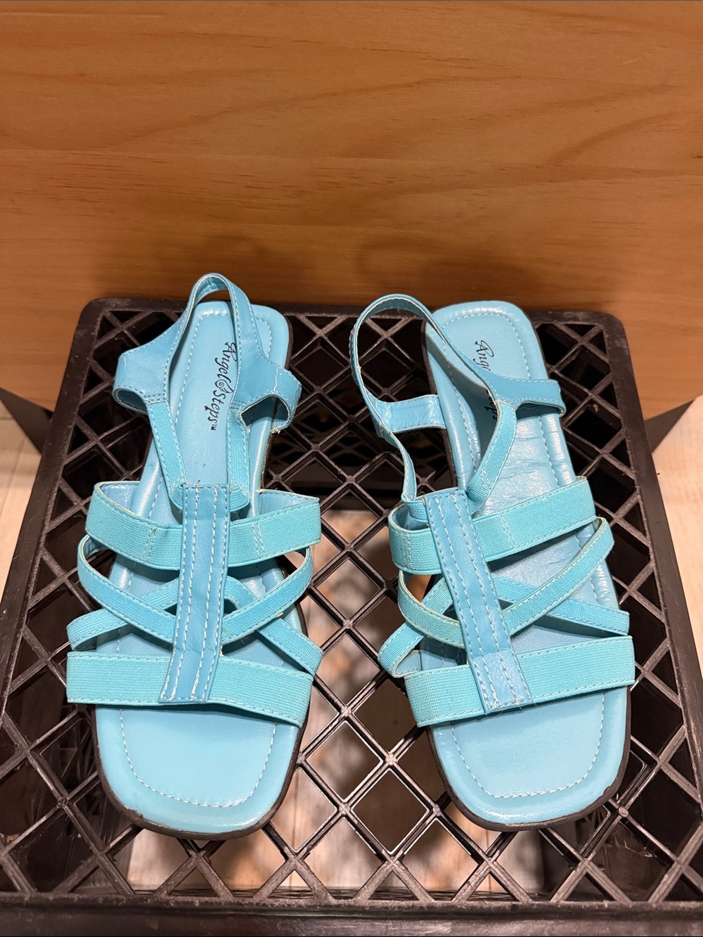 Women's Strappy Slingback Sandals - Light Blue 8.5